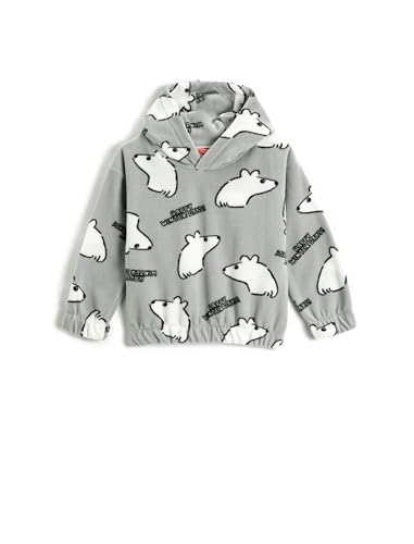 Maillot de survêtement bébé hoodie polaire gris Koton pour les sorties d'hiver en famille