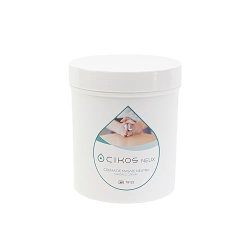 Crema de Masaje Neutra Profesional Cikos NEUX. Para Fisioterapia, Masaje Deportivo y Estética. Alta extensibilidad. Ideal para mezclar con Aceites Esenciales. (1000 ml.)