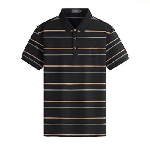 Seiden-T-Shirt mit Streifen, kurzärmelig, atmungsaktiv, kühl, dehnbar, für den Sommer (Farbe: D, Größe XXXL, Code) (D L)