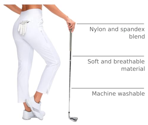 Image of YYV Women's Golf Pants High Waist Stretch Ankle Pants with Pockets