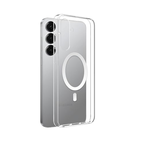 Image of Prolet Anti-Yellow Crystal Clear Hard Case Cover Compatible with Samsung Galaxy S26 with Magnetic Mag-Safe Wireless Charging Support, Shockproof Hard Back Cover (Transparent)