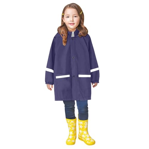 Raincoats for Kids Reusable Rain Ponchos Long Jacket with Hood and Pockets Rain Coats for Boys Girls Outdoor Rainwear2