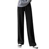 [Fiorior] ＼暖かい／【柔らかな肌触り】 裏起毛パンツ レディース コーデュロイ 裏起毛 パンツ 冬 ボトムス ストレート ロングパンツ かわいい 裏ボア 部屋着 暖かいズボン 【厚手】 ブラック L