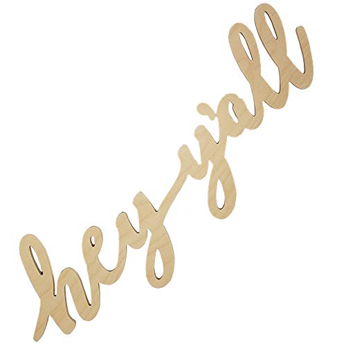 HD-Crafts Rustic Wood Hey Y'all Sign for Home Decor (Hey Y'all, Regular)