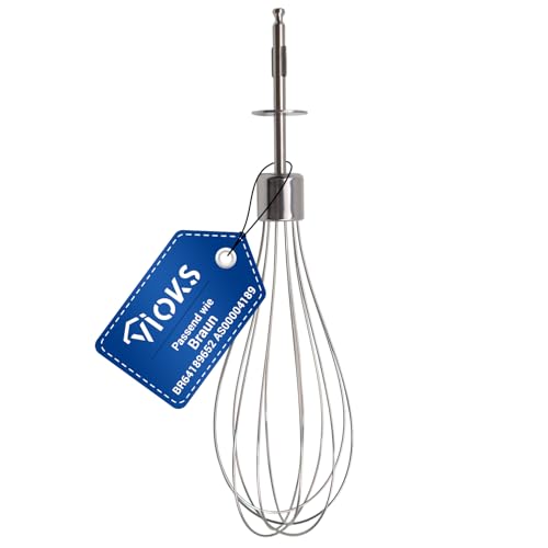 VIOKS Varilla mezcladora, accesorio de 190 x 50 mm, repuesto para Braun BR64189652, varilla batidora de mano, batidor para Braun Multiquick 1, Multiquick 3, Multiquick Advantage