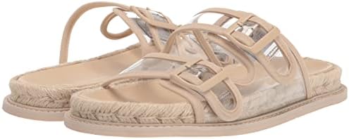 A|X Armani Exchange Women's Clear 2-Strap Slide Espadrille Sandal, Red, 7.5 | Image 6