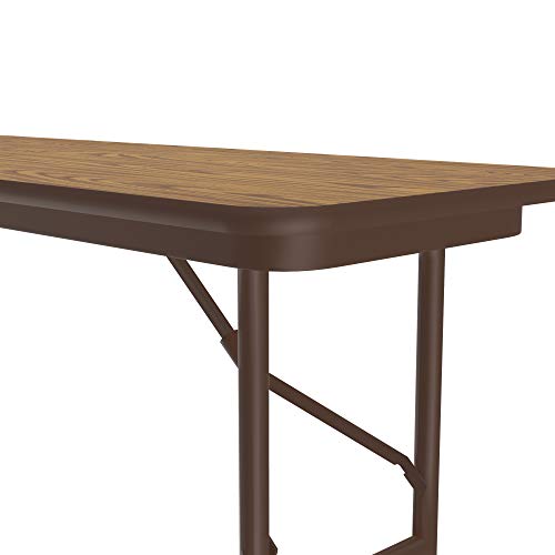 Correll 18"X48" Commercial Duty Small Folding Table, Medium Oak Melamine Top, 5/8" Thick Core, Made In Usa, Portable, Strong Steel Apron (Cf1848M-06) #TOP3
