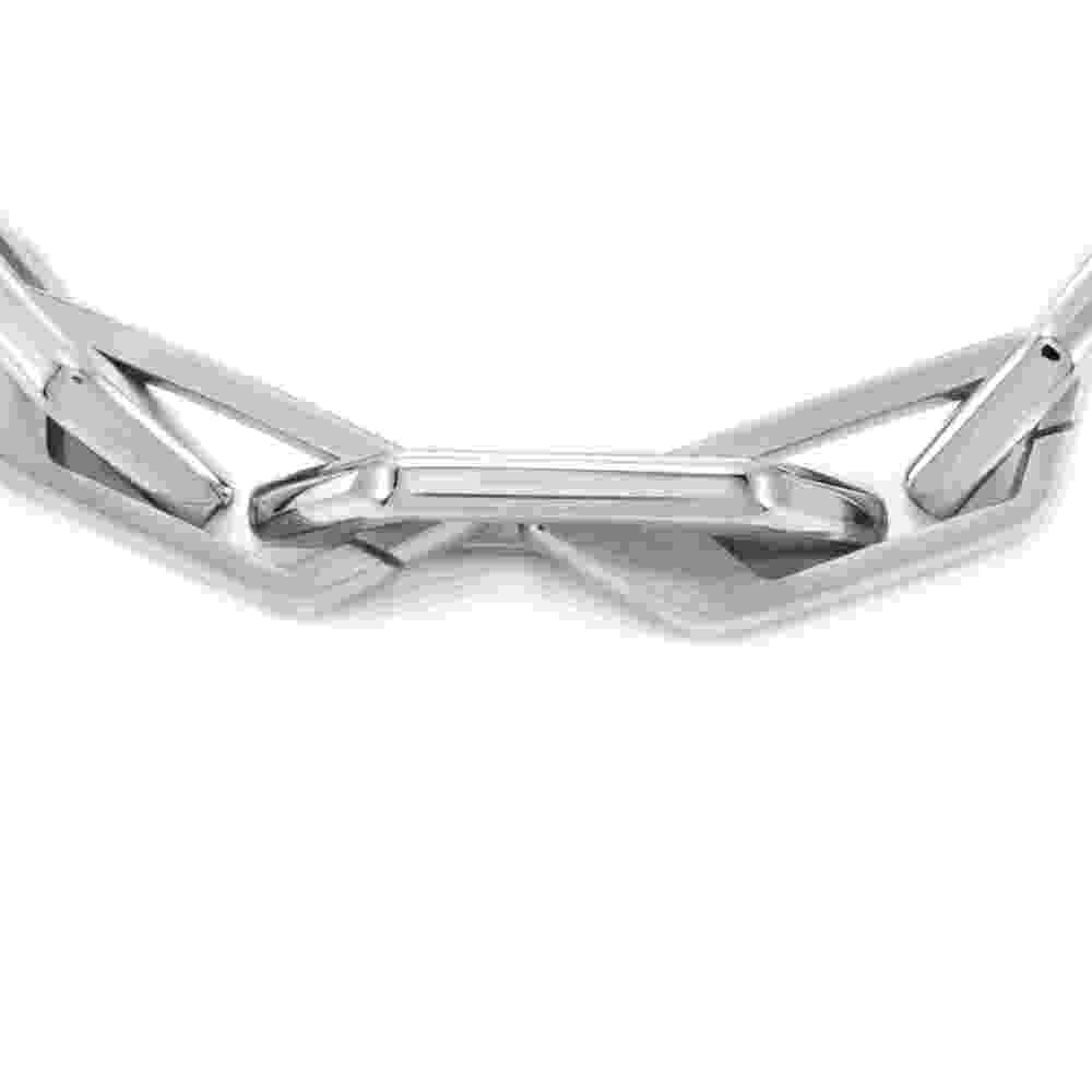 Diesel Bracciale da uomo in acciaio inossidabile con chiusura a moschettone, tono argento