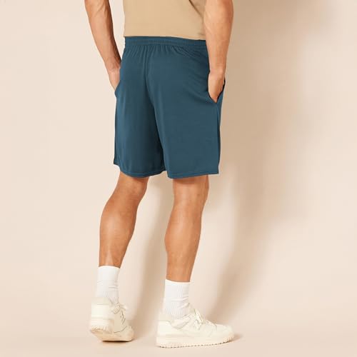 Image of Amazon Essentials Men's Athletic Basketball Gym Shorts, Breathable Moisture Wicking Performance Tech Loose-Fit Training Shorts with Elastic Waist, Pack of 2
