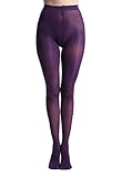 Zioccie 80 Denier Microfibre Tights for Women Soft Semi Opaque Solid Color High Waist Footed Pantyhose (Violet, Plus Size)