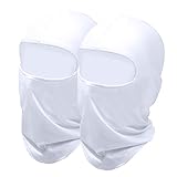 SHEVERCH 2 Pack White Ski Mask UV Protection Lightweight Shiesty Mask Balaclava Face Mask Men Women