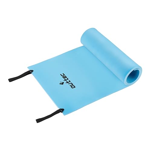 Outtec Ultraleicht Isomatte, Faltbar Touristenmatte mit 2 Kompressionsriemen, Eva-Schaum, Iso Matte Alumatte, Zeltmatte Schlafmatte, Outdoor kleines packmaß Campingunterlage (Blau), 180x50x0,6cm