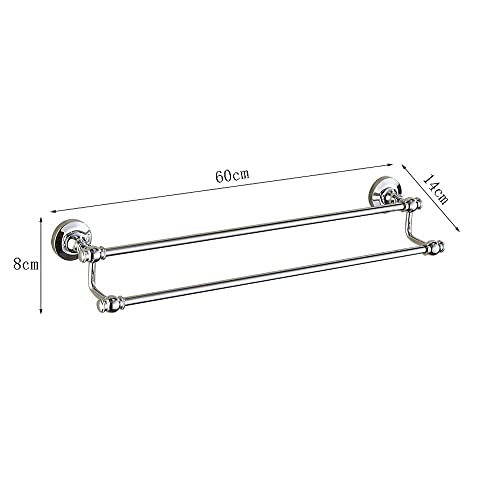 Étagère de bain en laiton double rails pour rangement chic mural - 8