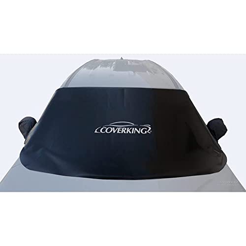 Image of Coverking Custom Fit Windshield Frost Snow Ice Blocker Cover Designed for Select Toyota Tacoma Models: Tarpaulin Vinyl Material, Black