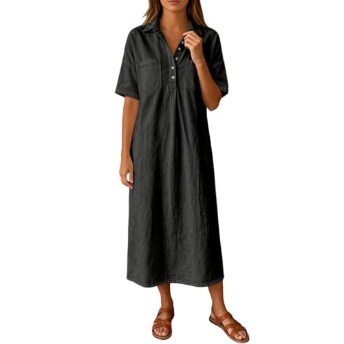 Robe chemise en jean confortable pour rester fraîche et élégante en été