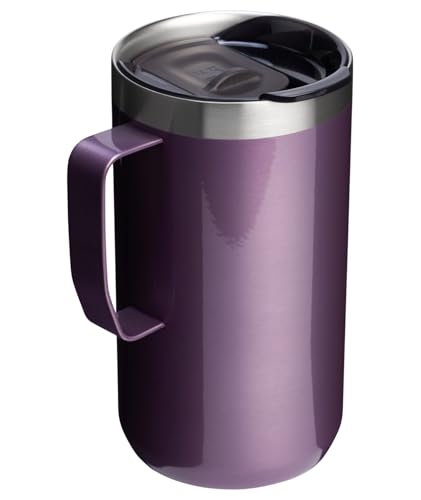 Image of STANLEY Everyday Camp Mug 24oz | Drink Through Lid | Cup for Coffee, Tea and Drinks | Insulated Stainless Steel Coffee Mug | BPA-Free | Wisteria Shine