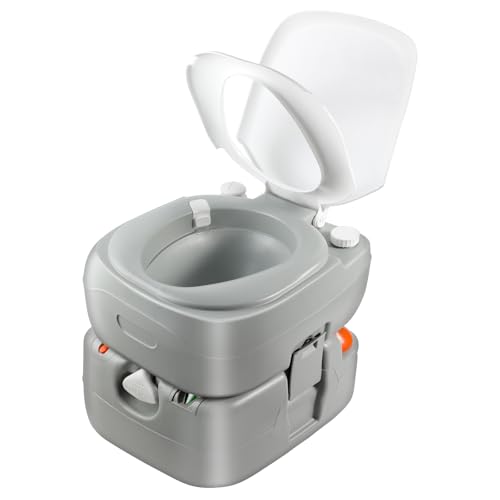 Clirass 5.8-Gallon Portable Toilet: Detachable Waste Tank, Sealing Slide Valve,