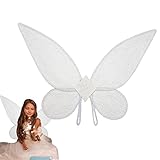▽【Diseño de banda elástica】Adecuado tanto para adultos como para niños, ya que las alas de hadas miden aproximadamente 60 cm x 48 cm / 23,6 x 18,9 pulgadas cuando están desplegadas. Con dos correas elásticas, no es fácil caerse