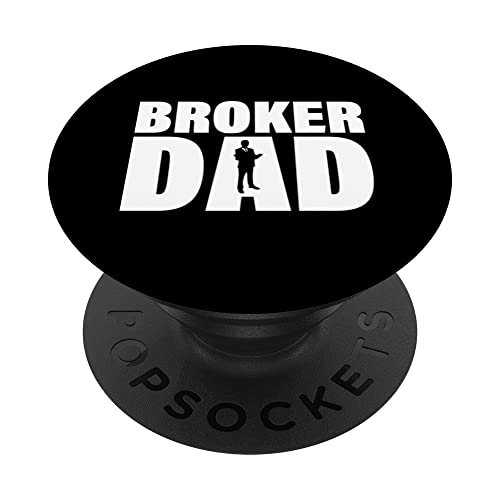 Profession Job For Men - Broker Dad PopSockets Swappable PopGrip, Black