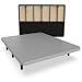 NALUI - Base Tapizada 135x200 cm de Acero con 7 patas de Altura 25cm, Gran Estabilidad con 5 Barras Transversales, Tejido 3D Transpirable y 4 Válvulas de Aireación | Fabricado en España | Gris