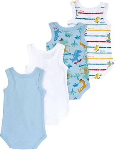 Chicco Bébé garçon Lot de 4 Bodies Sans Manches – vue 2