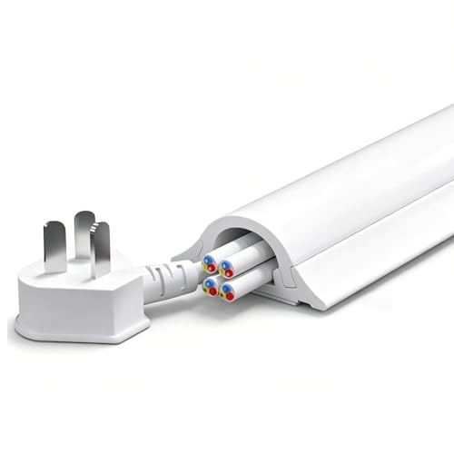 Cubrecables de PVC suave para piso, autoadhesivo, cubre cables para evitar tropiezos (43 x 15 mm) miniatura 1