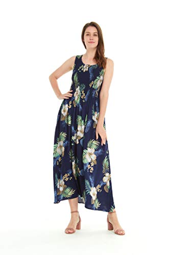 Image of Matchable Family Hawaiian Luau Men Women Girl Boy Clothes in Pineapple Garden Navy