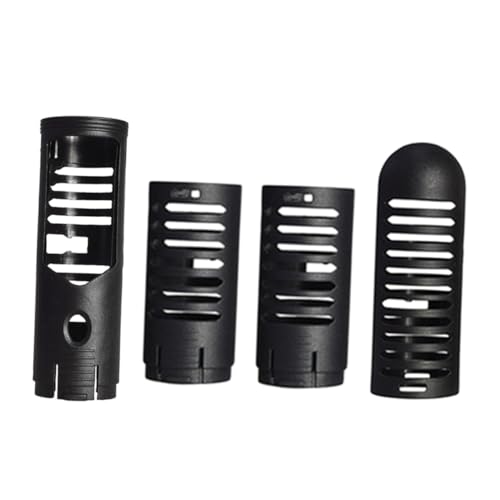 LIOOBO 4個 フィーダ ヒータ 装飾 立つ 魚 水族館 流木 真空 植物 蓋 スペース キット 縁なし パラ ポンプ チラー Black