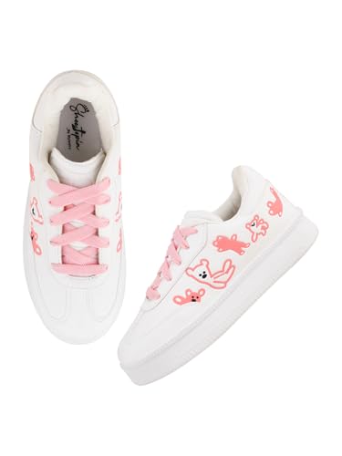 Image of Shoetopia Women's Casual Sneakers | Lace-Up Low-Top Shoes with Cushioned Sole | Trendy Daily Footwear Walking Shoes