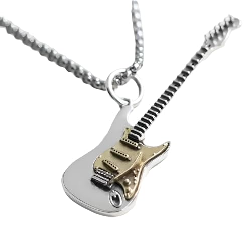 Collier guitare argent rock et punk pour vibrer au rythme des concerts et festivals