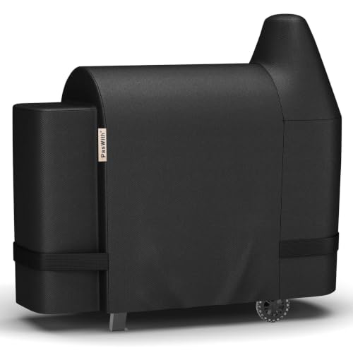 PasWith Grill Cover for Pit Boss 820 Deluxe/Pro 850 [900D Strong Tear-Resistant] Rip-Proof Pellet Smoker Cover for Pitboss Waterproof Grill Cover for Pit Boss Pro Series 820/850 Competition 820/850