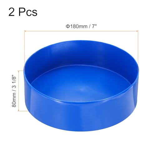 Image of uxcell 2pcs Rubber End Caps 180mm(7 Inch) ID x 80mm(3 1 /8 Inch) H Vinyl Round Tube Bolt Cap Cover Screw Thread Protectors Blue
