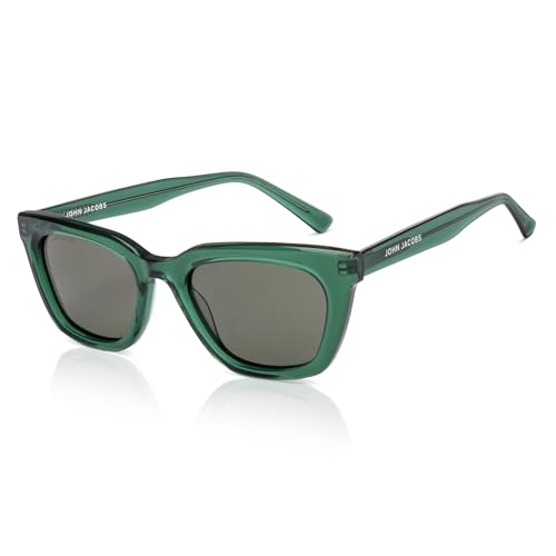 Image of John Jacobs | Full Rim Cat Eye Stylish & Premium UV Protected Sunglasses | Acetate Lines | Polarized and 100% UV Protected | Women | Extra Wide | JJ S17340
