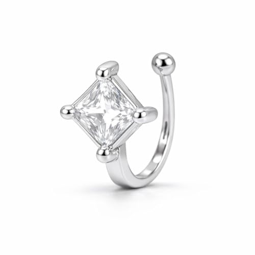 Image of Nilu's Collection Rose Gold American Diamond Non Piercing Nose Pin for Women | Elegant Flower Nose Stud | Minimal Clip-On Nose pin | Anti-Allergy | Anti-Tarnish | Office Wear | Daily Wear | office Wear | Non Piercing