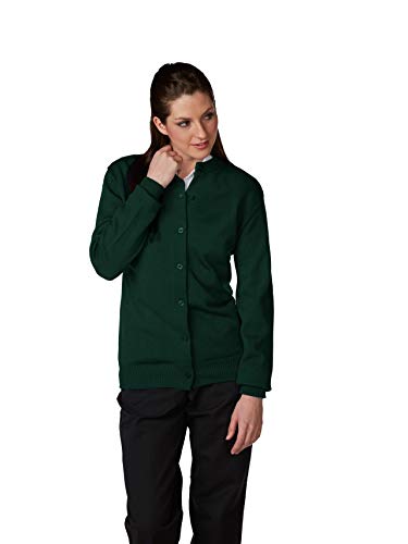 Averill's Sharper Uniforms Female Classic Jersey Crew Neck School Cardigan, Green, Youth Large