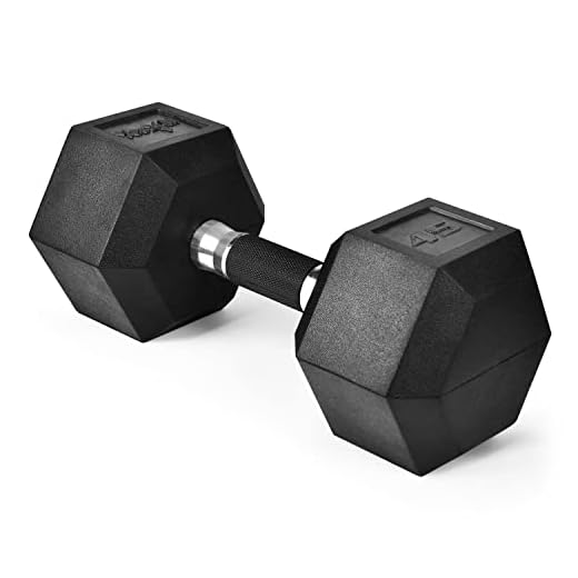 Yes4All Hex Dumbbell Rubber Grip - Premium heavy weight Dumbbell - 45lbs