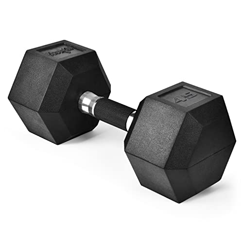 Yes4All Premium Hex Dumbbell with Rubber Grip, Single Hand Weight for Strength Training -45 lbs by Yes4All - Used condition - CA$63.81
