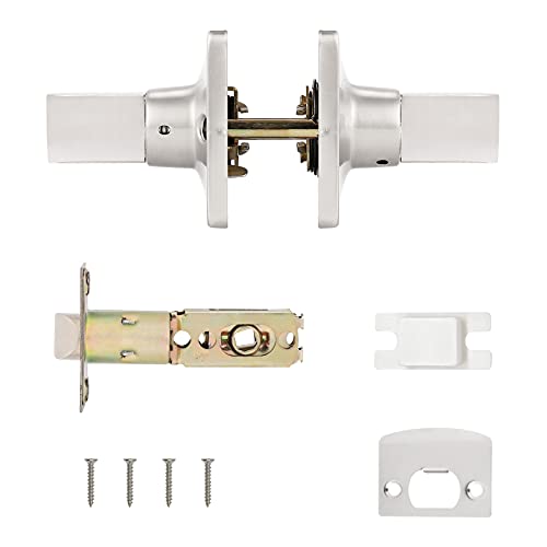 Gobekor 5 Pack Brushed Nickel Passage Door Levers Interior Door Handles For Hallway Square Closet Door Lock Keyless Straight Lever Door Handles #TOP7