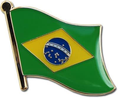 Brazil Flag Die-struck Metal Single Lapel Pin with Butterfly Clasp Closure - Image 2