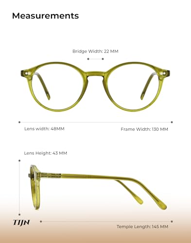 Image of TIJN Blue Light Blocking Glasses Men Women Vintage Thick Round Rim Frame Eyeglasses