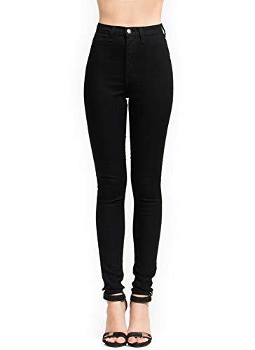 High-Waisted Skinny Jeans, Black - 9