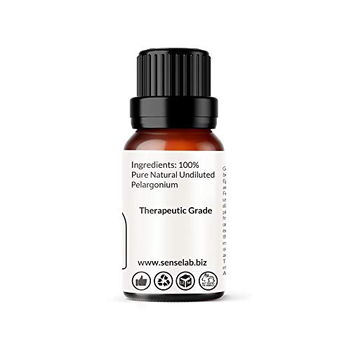 Ätherisches Geranienöl SenseLAB - 100% Reines, Natürliches Geranienöl Für Den Therapeutischen Einsatz - Für Diffuser und Luftbefeuchter - Hautpflegeöl - Ein Entspannendes Und Beruhigendes Öl (10 ml)