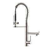 Commercial Kitchen Faucet with Pull Down Sprayer,Modern Single Handle High Arch Pre-Rinse Spring...