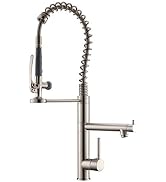 Commercial Kitchen Faucet with Pull Down Sprayer,Modern Single Handle High Arch Pre-Rinse Spring ...