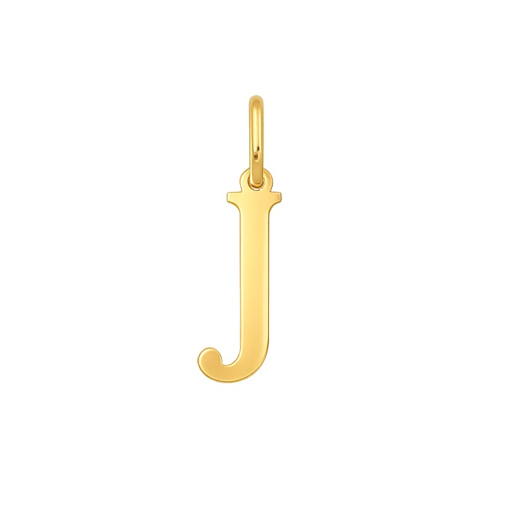 Rodium – Buchstabenanhänger J aus 585er Gelbgold – 14-Karat-Initialen-Anhänger für Halskette oder Armband – Geschenk für Frauen – hergestellt in Italien