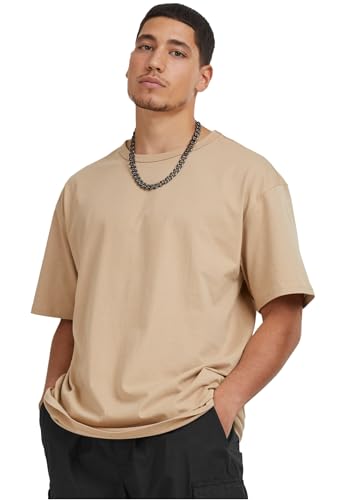 Organic Basic Tee T-shirt Uomo Beige Tinta Unita 5XL