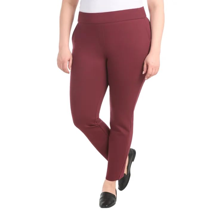 Image of Dalia Women's Pull-On Ponte Pant, Mid-Rise Narrow Leg