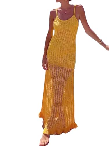 Vestido largo de playa tejido a mano para tus vacaciones y fiestas de verano