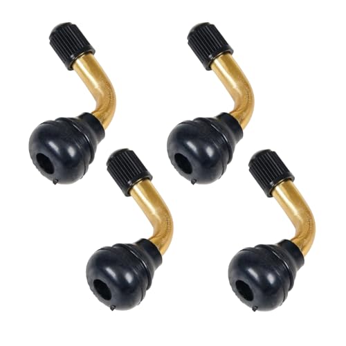 VYNZOR 4 Pezzi Valvole Tubeless MTB in Lega di Alluminio Italiano Prestige, Valvole Angolo 90° per Moto Auto Bici, Set Professionale per Manutenzione Pneumatici Senza Camera