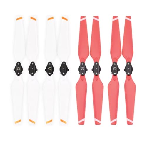 Compatible con Mavic Pro Drone, Cuchilla Plegable de liberación rápida 8330, repuestos de Cuchilla de Repuesto, Accesorio de hélice CW CCW, 4 Piezas(4 Pair White Red)